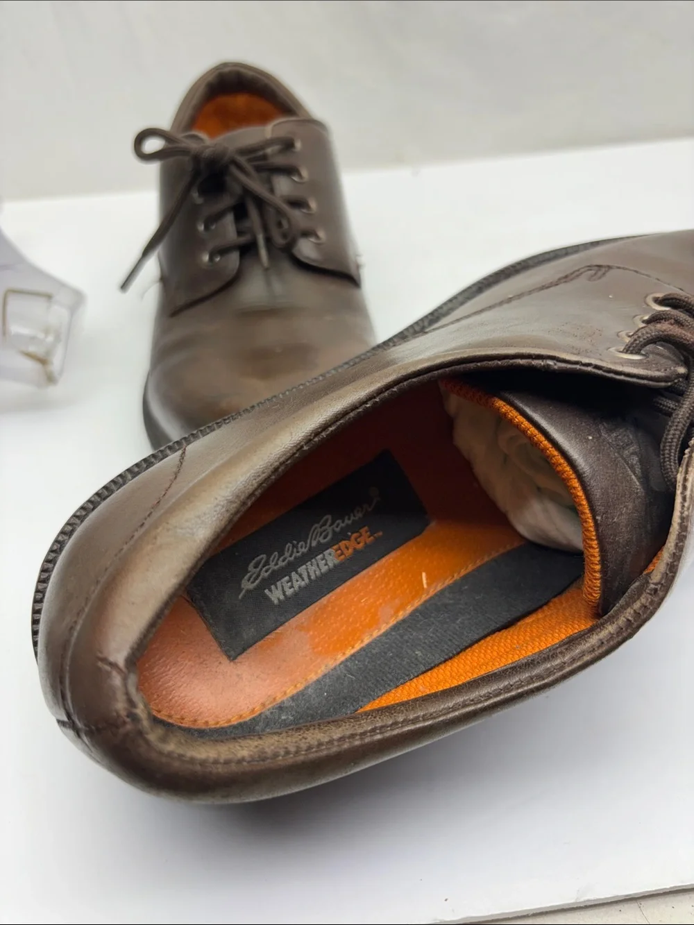 Eddie Bauer Men's Brown Leather Lace-Up Casual Shoes, SZ 10 M, box 46